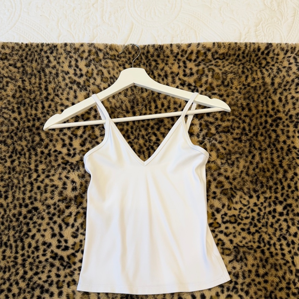 Aritzia Butter White V-Neck Tank